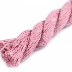 bavlnené točené lano ružové