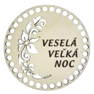 Drevený výrez dno na háčkovaný košík s témou veľká noc