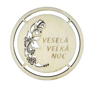 Drevený výrez podšálka na výrobu makrame podšálky s témou veľká noc