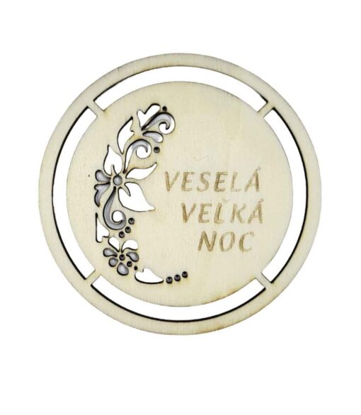 Drevený výrez podšálka na výrobu makrame podšálky s témou veľká noc