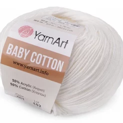 priadza na háčkovanie značky yarnart baby cotton svetlá krémová