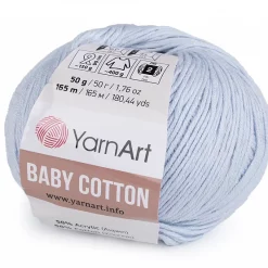 priadza na háčkovanie značky yarnart baby cotton modrá ľadová