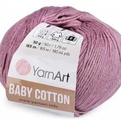 priadza na háčkovanie značky yarnart baby cotton svetlo fialová