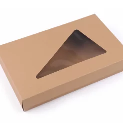 Papierová krabica natural s priehľadom