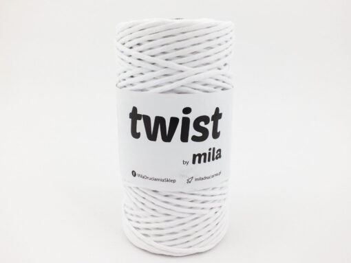 Bavlnená krútená šnúra twist 3mm farba biela