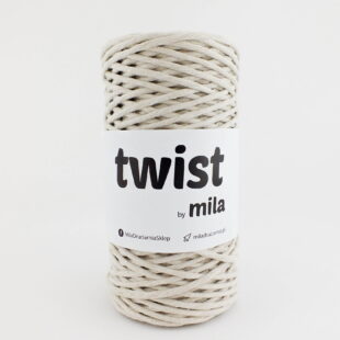 Bavlnená krútená šnúra twist 3mm farba svetlo bežová