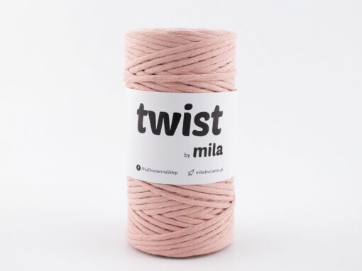 Bavlnená krutená šnúra twist 3mm farba ružové zlato