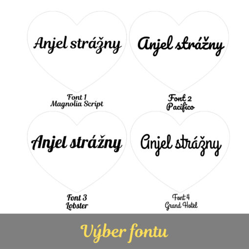 Drevený výrez gravírované srdce - Anjel strážny - Image 2
