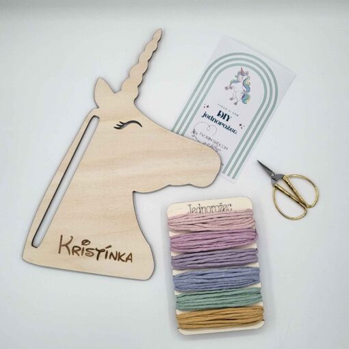DIY kreatívna sada na výrobu makrame jednorožca